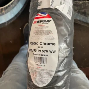 100/90-19 57V Front AV91 Avon Cobra Chrome Wide Whitewall DOT 5122 Harley davids