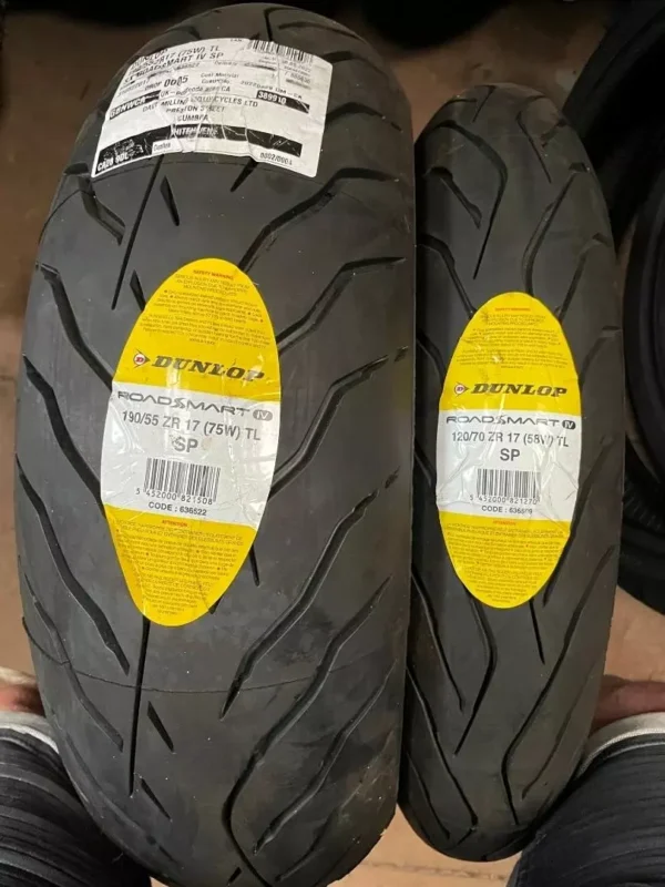 120/70-zr17 Front & 190/55-zr17 Rear New Dunlop Road Smart 4 Pair Tyres