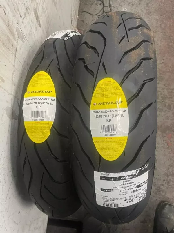 120/70-zr17 Front & 180/55-zr17 Rear New Dunlop Road Smart 4 Pair Tyres Tires